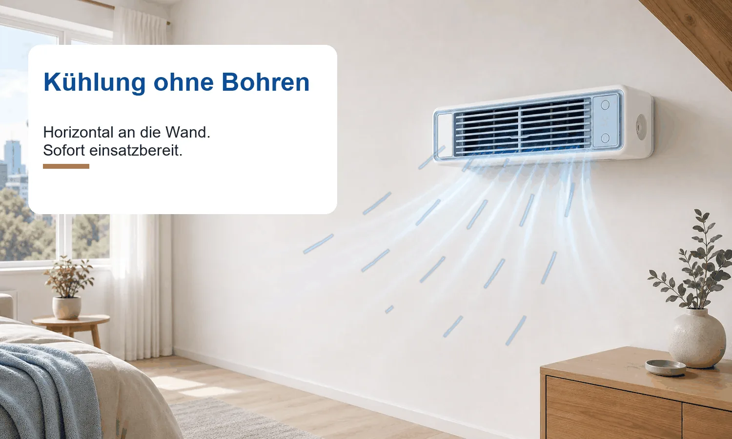Hatme Pleomschia All-in-One AC im Test in einer Berliner Dachgeschosswohnung